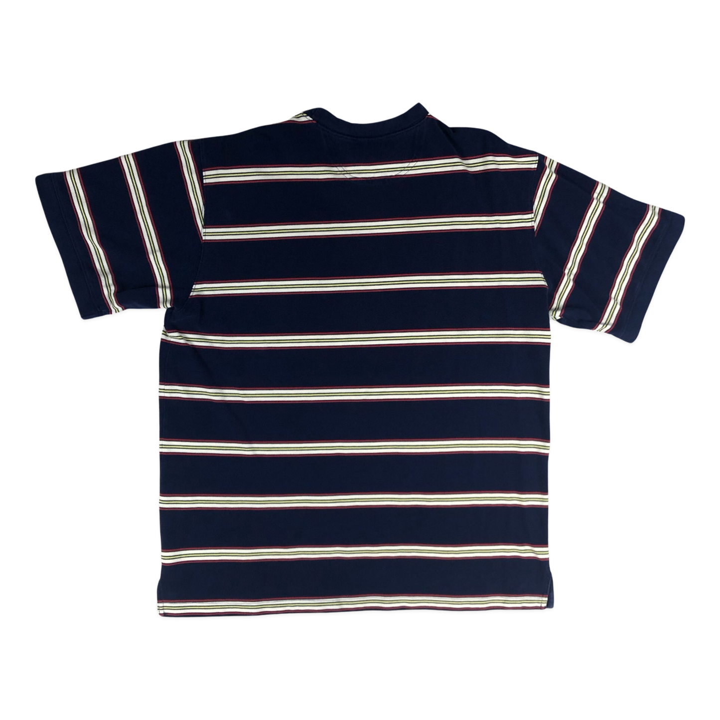Vintage Adidas Navy, Red, and White Striped Pocket Tee L