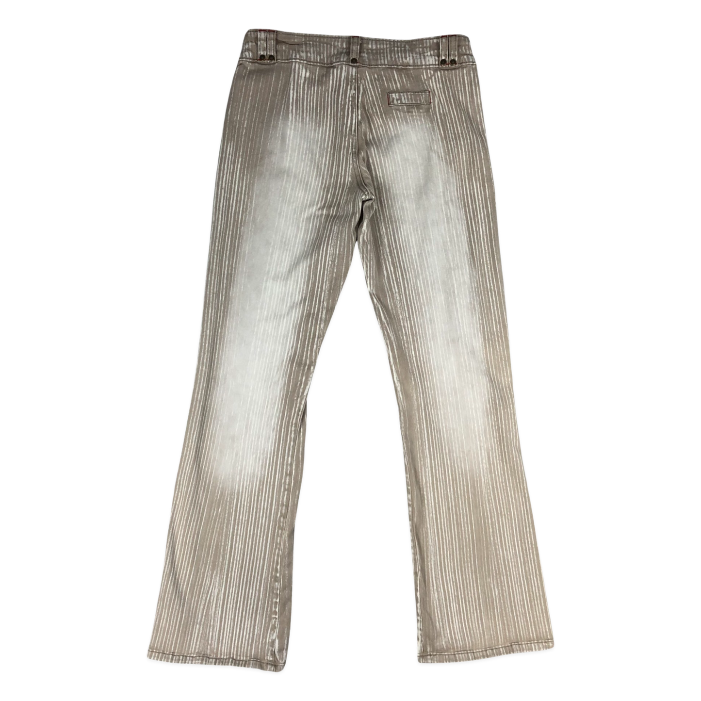 Vintage Striped Beige and White Flared Trousers 32W 36L