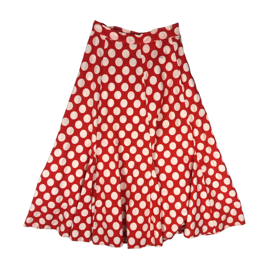 Vintage 60s 70s Polka Dot Print Skirt 8