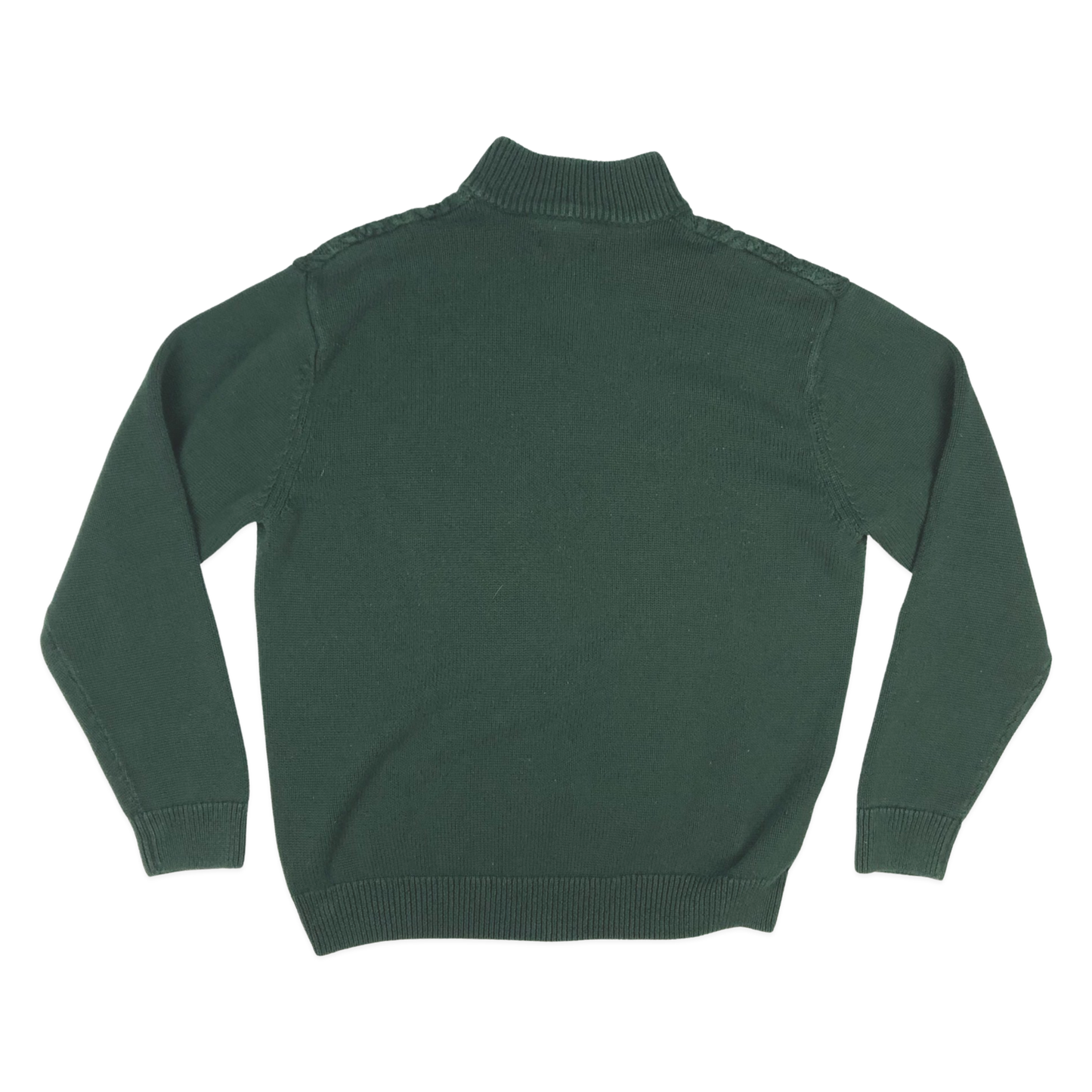 Vintage Chaps Green Cable Knit 1/4 Button Turtleneck Jumper XXL