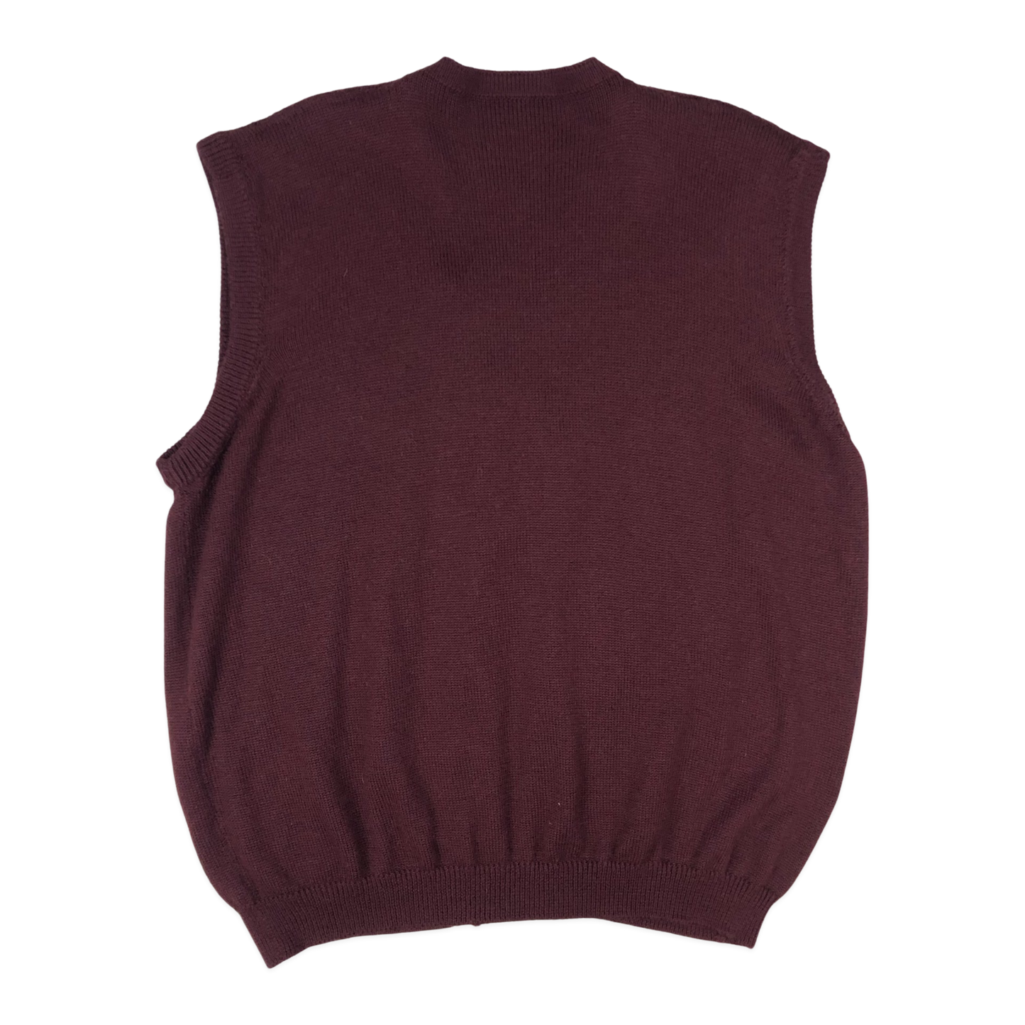 Vintage Maroon Cable Knit Button-up Sweater Vest L