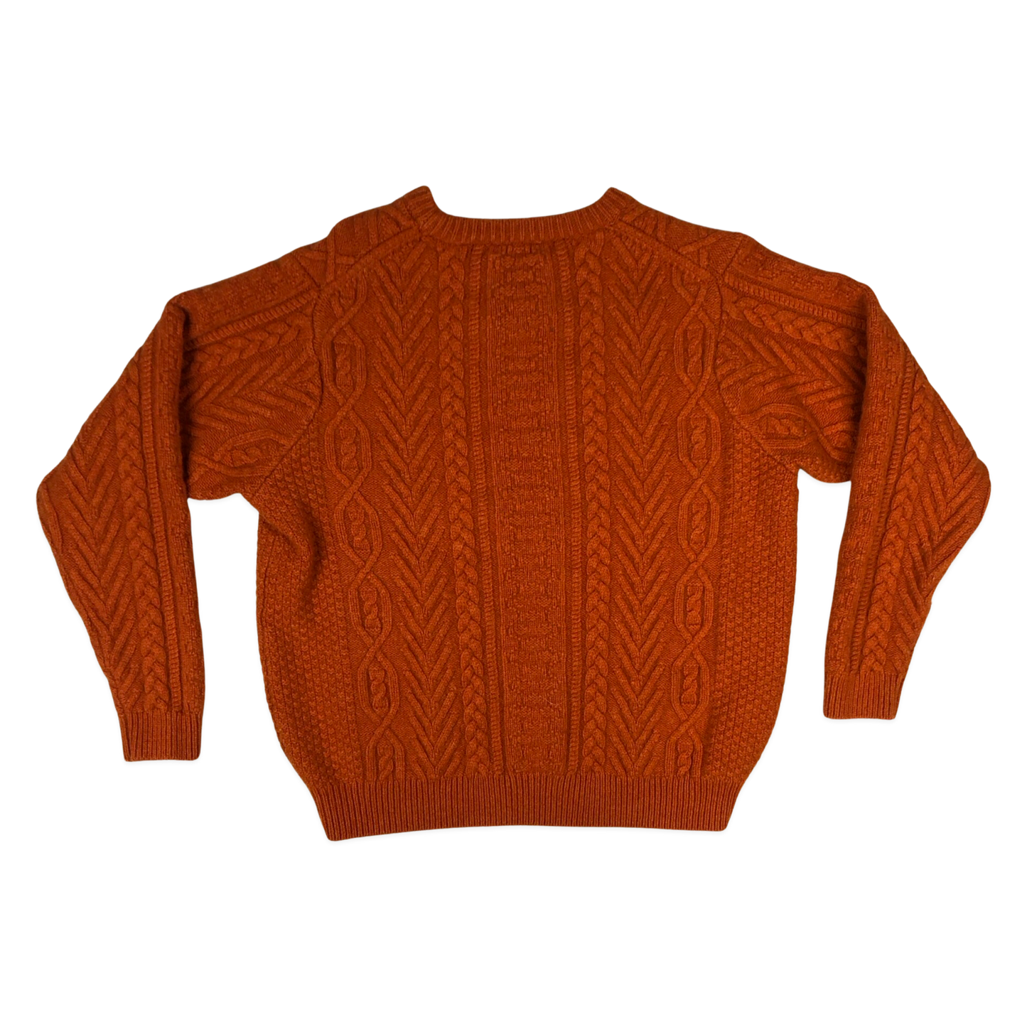 Vintage Orange Cable Knit Jumper L