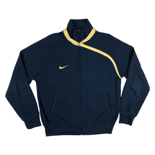 Vintage 00s Nike Navy and Beige Track Jacket L