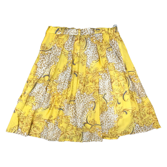 Vintage Yellow Paisley Pleated Skirt 14