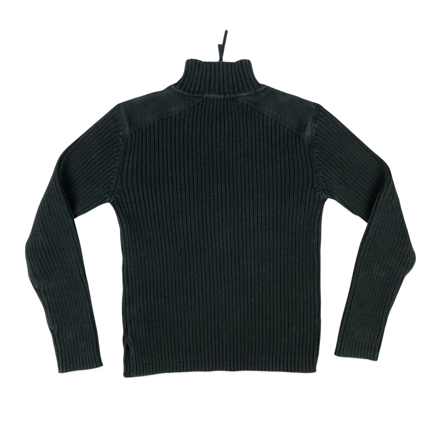 Vintage Y2K Black 1/4-zip Ribbed Knit Jumper S