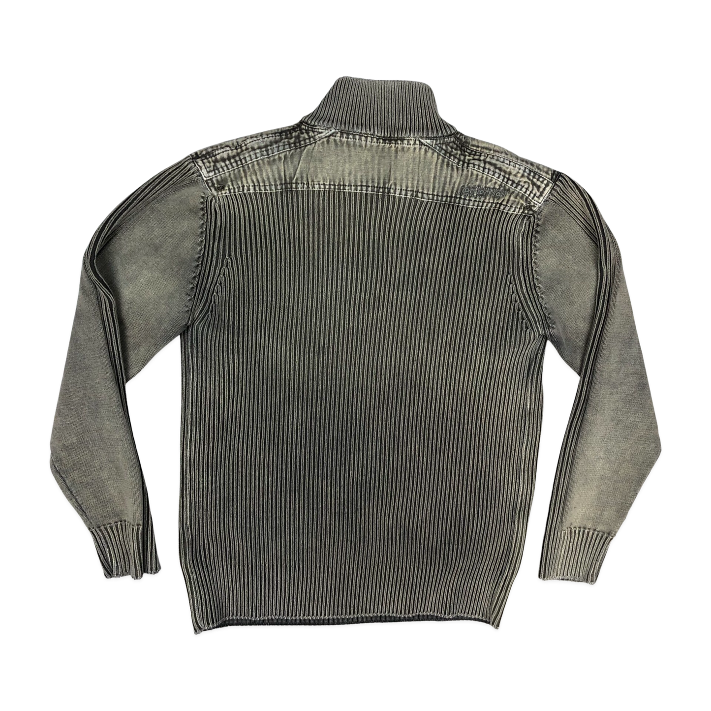 Vintage Y2K 1/4-zip Ribbed Knit Jumper M