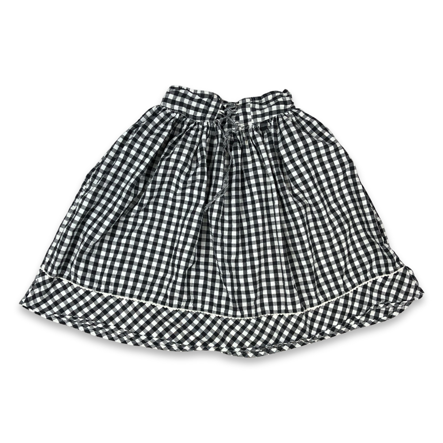 Vintage Black and White Gingham Midi Skirt 6