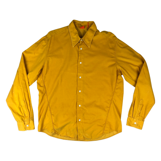 Vintage Hugo Boss Yellow Corduroy Shirt L