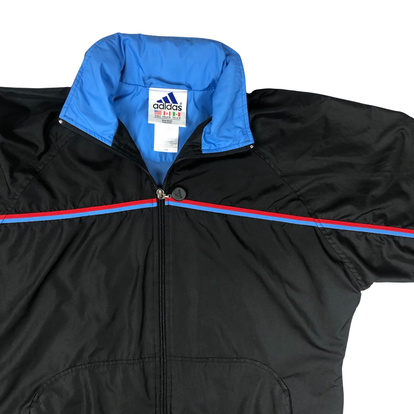 Vintage 90s Adidas Black Windbreaker XL