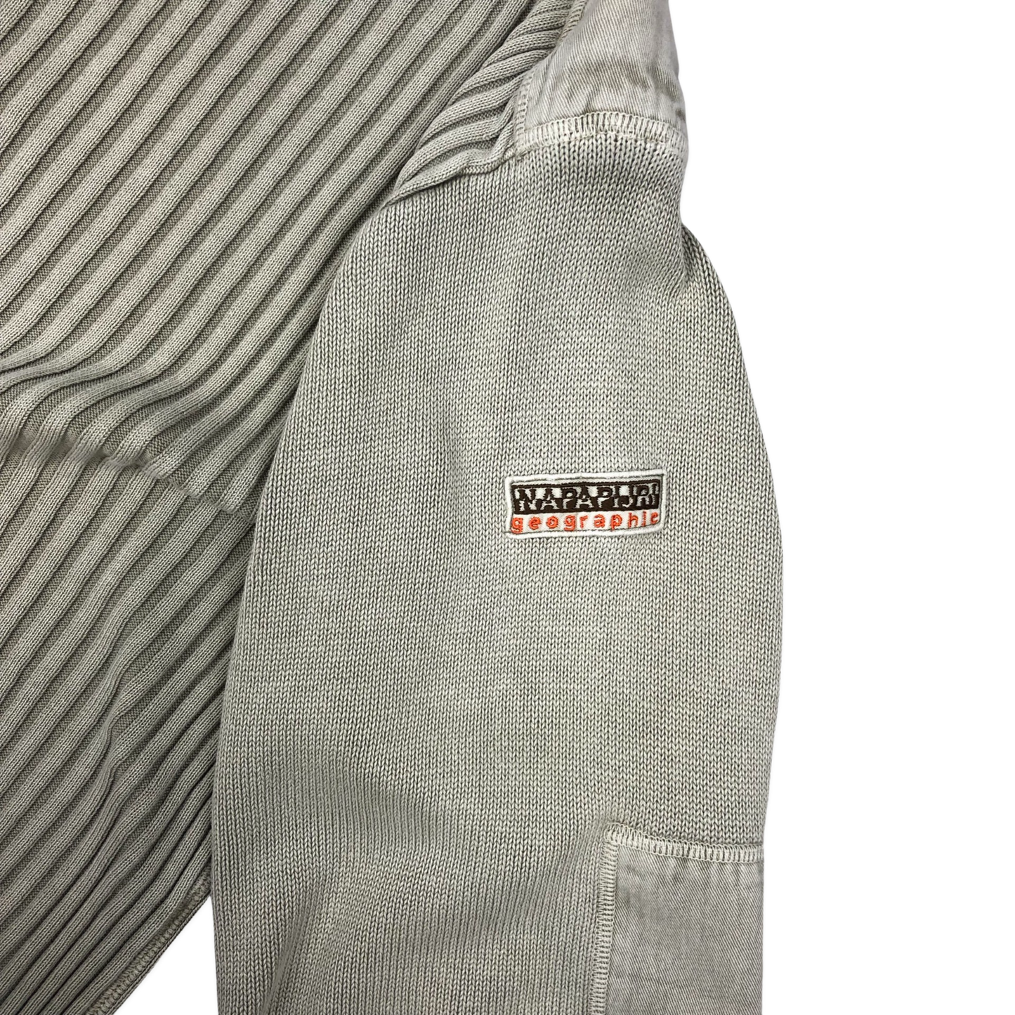 Vintage Y2K Napapijri Ribbed Knit Hoodie L