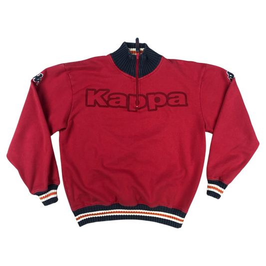 Vintage Kappa Red 1/4-zip Sweatshirt M