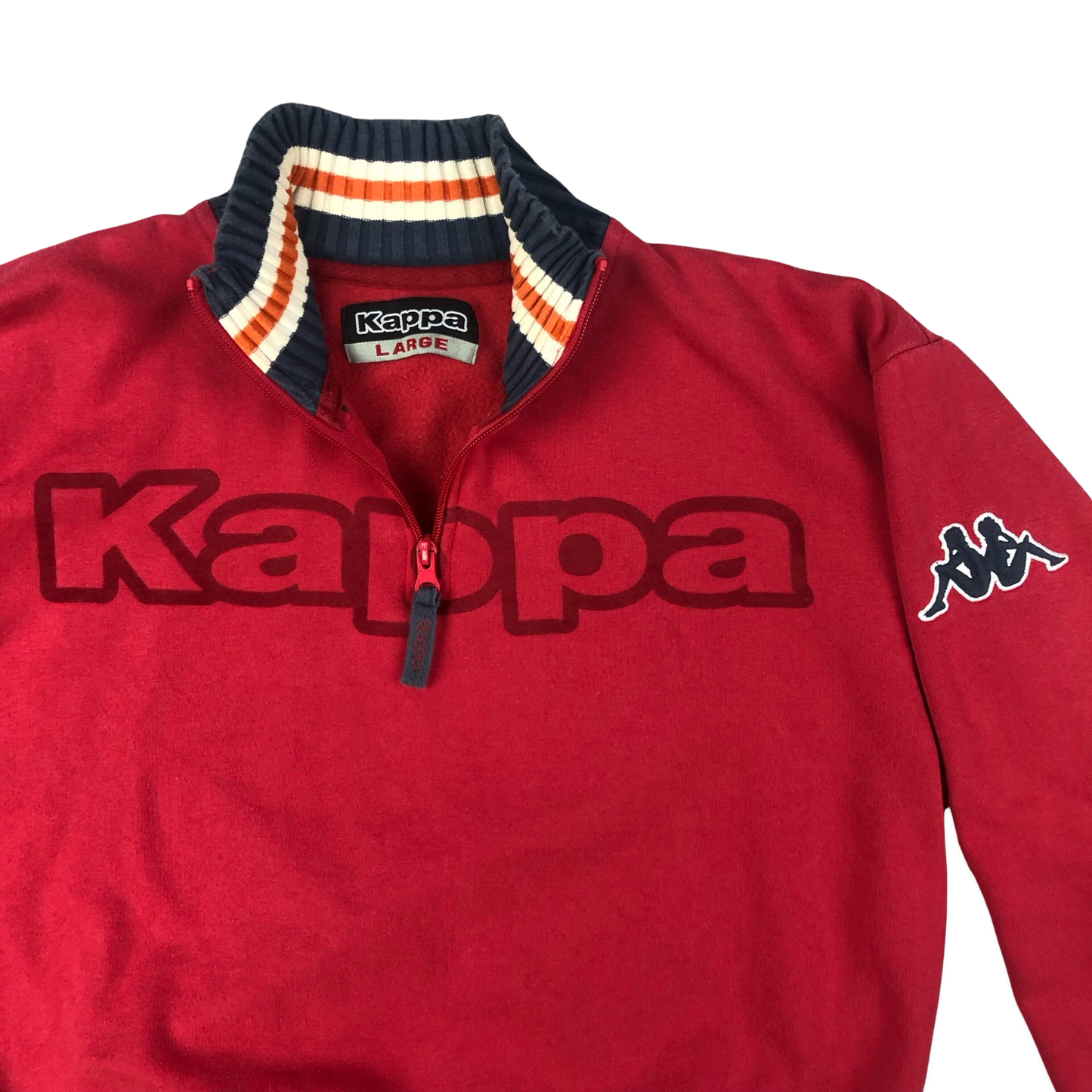 Vintage Kappa Red 1/4-zip Sweatshirt M