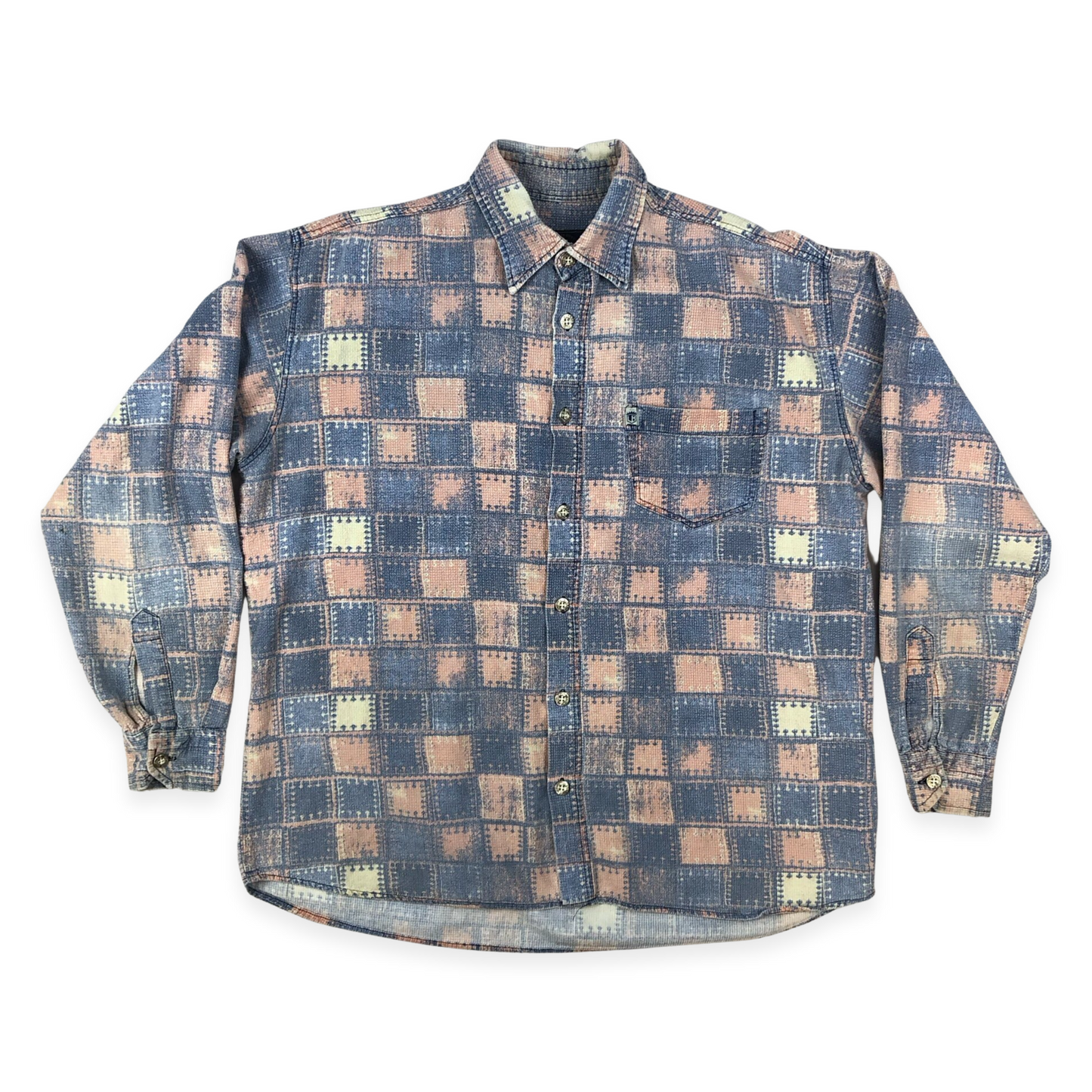 Vintage 90s Textured Flannel Shirt XL