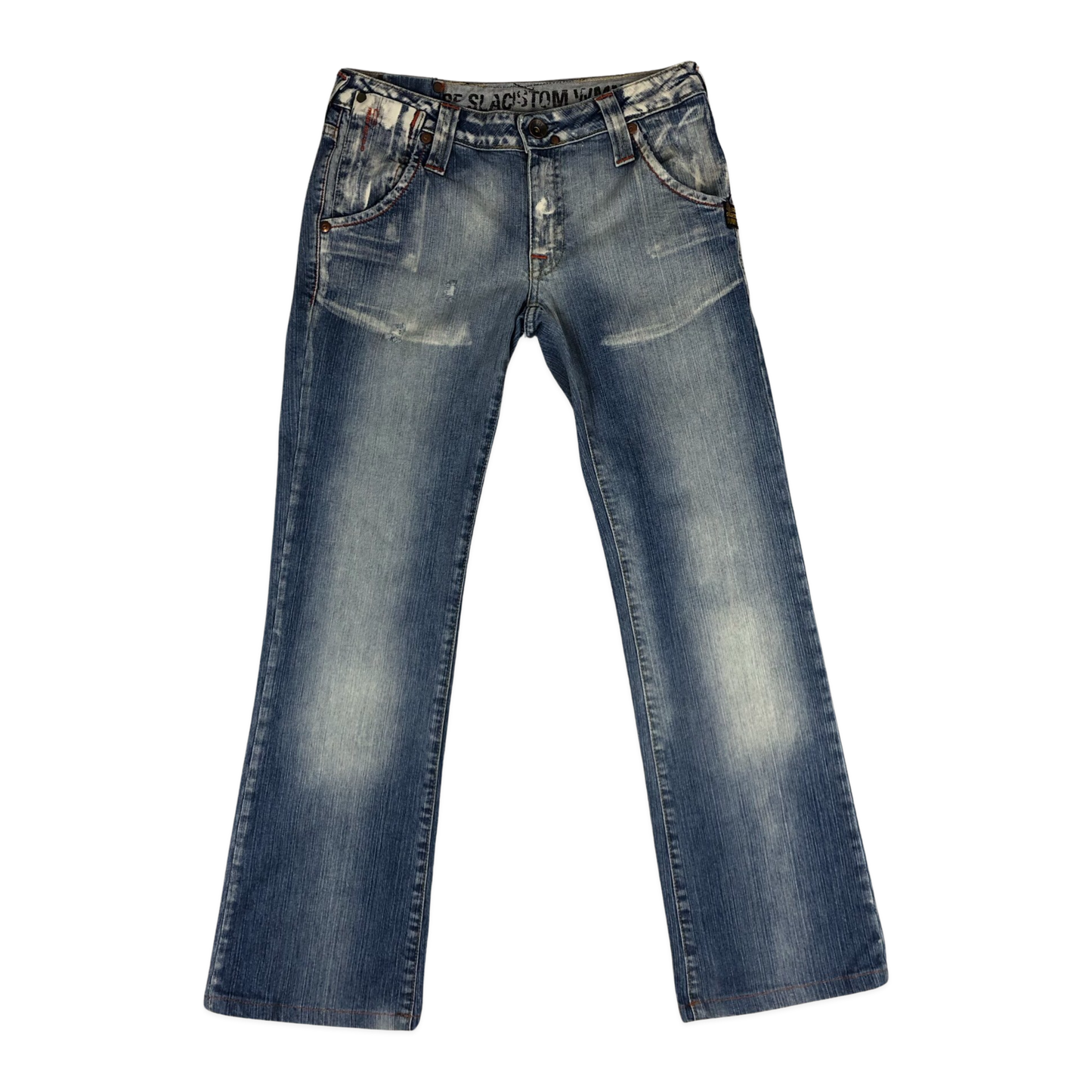 Vintage y2k G-Star Distressed Look Flared Jeans 29w 28L