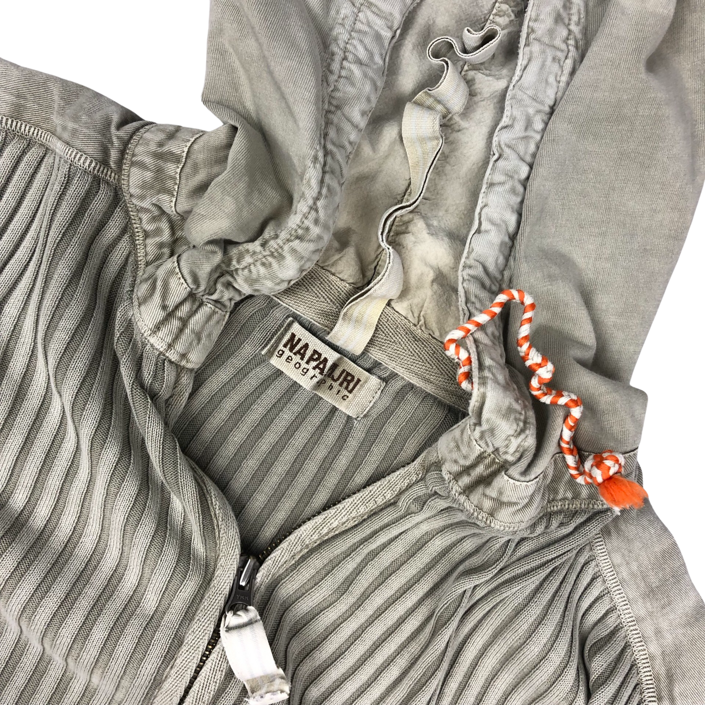 Vintage Y2K Napapijri Ribbed Knit Hoodie L