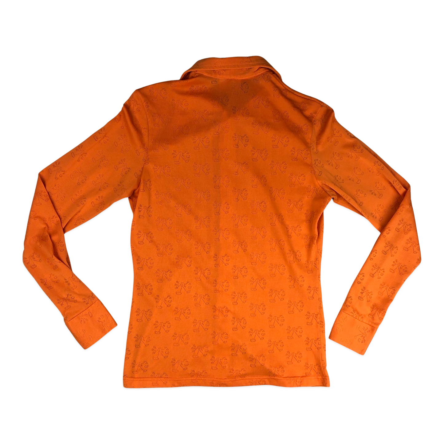 Vintage 70s Orange Long Sleeve Blouse 8