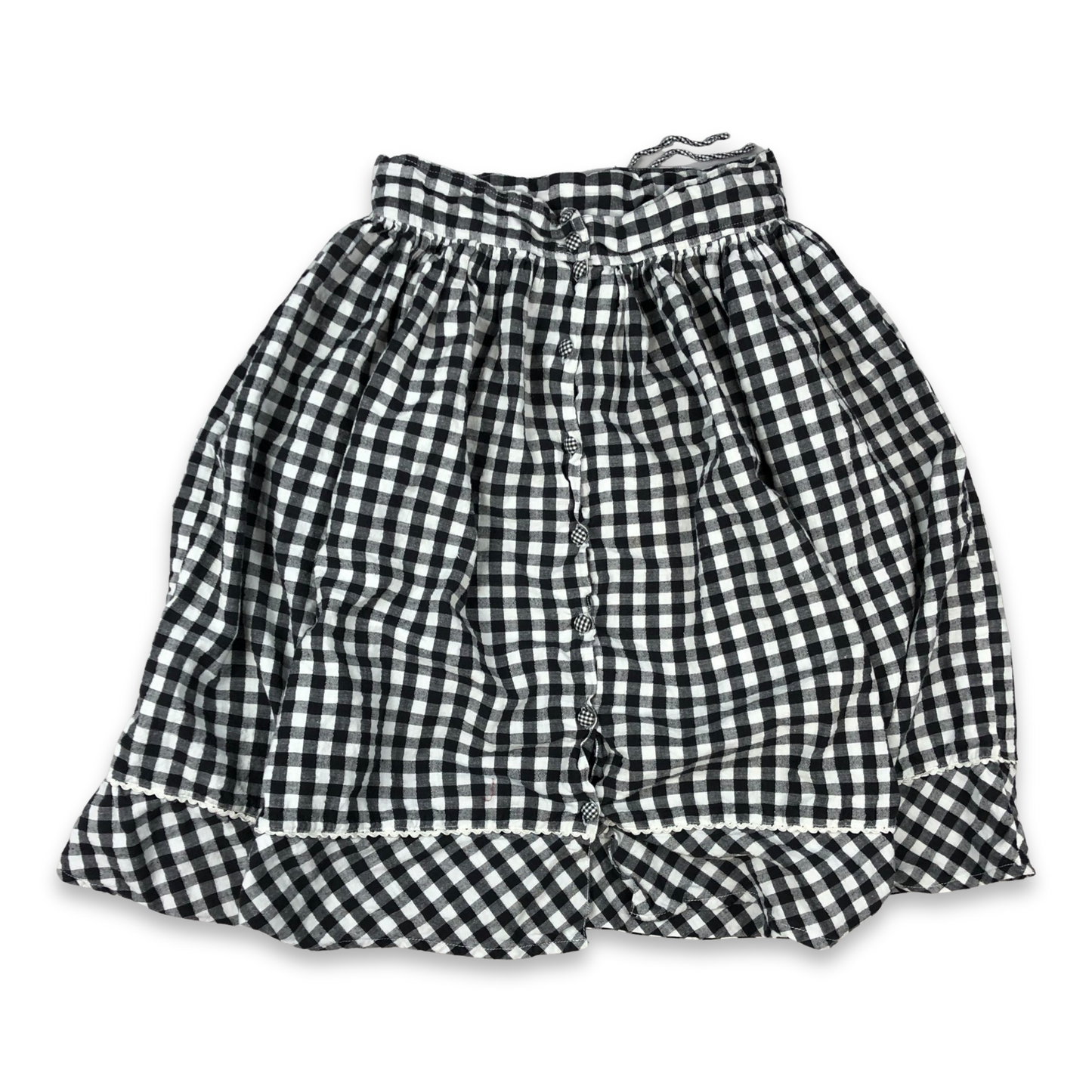 Vintage Black and White Gingham Midi Skirt 6