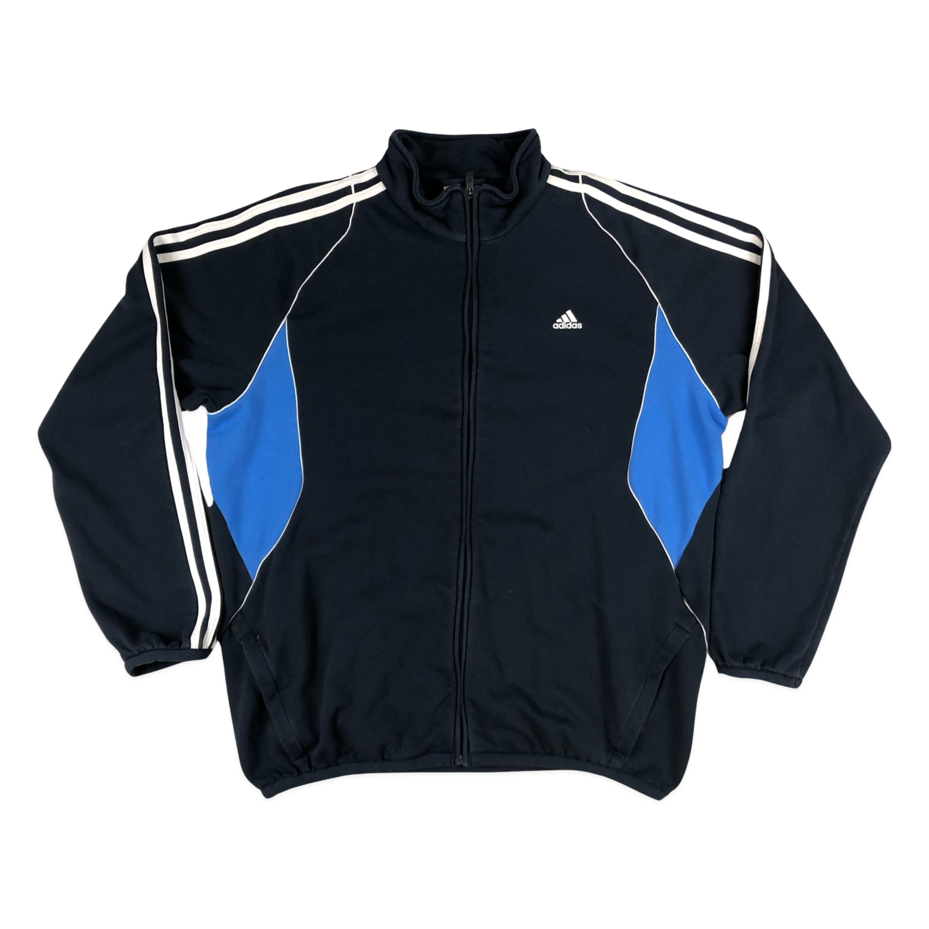 Vintage Adidas Black and Blue Track Jacket 3XL – Worth The