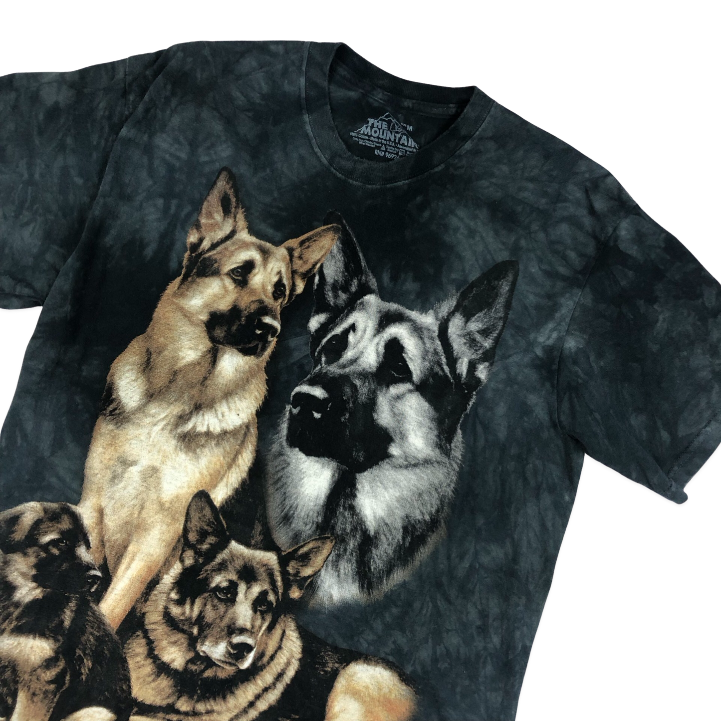 Vintage The Mountain Tie-dye Alsatian Dog Tee M