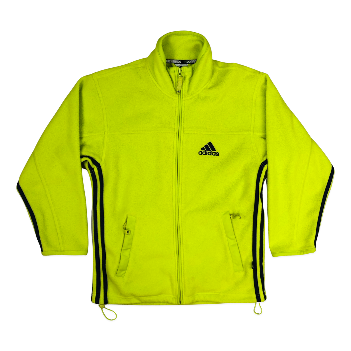 Vintage Y2K Adidas Yellow and Blue Zip-up Fleece L