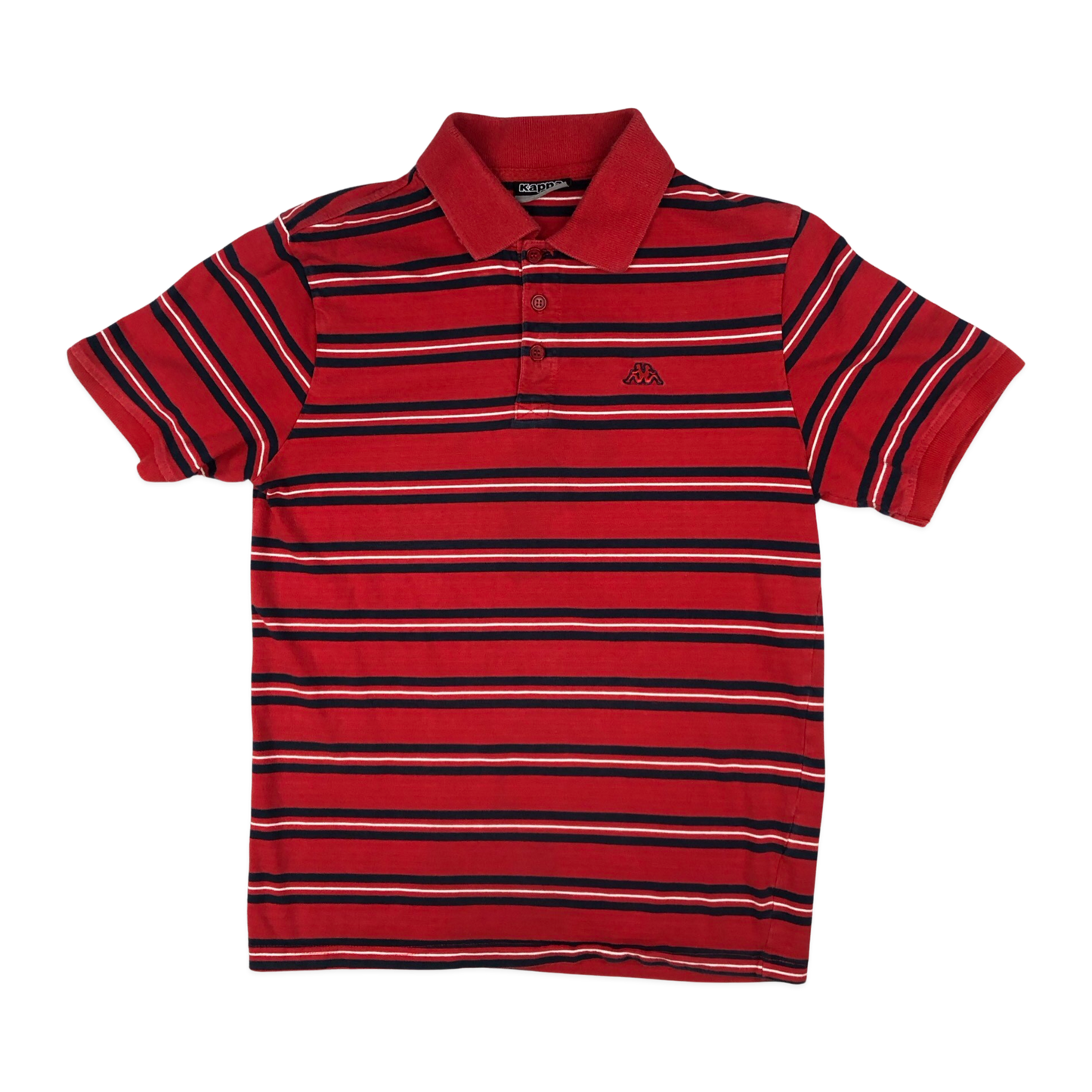 Vintage Kappa Striped Red and Navy Polo Shirt