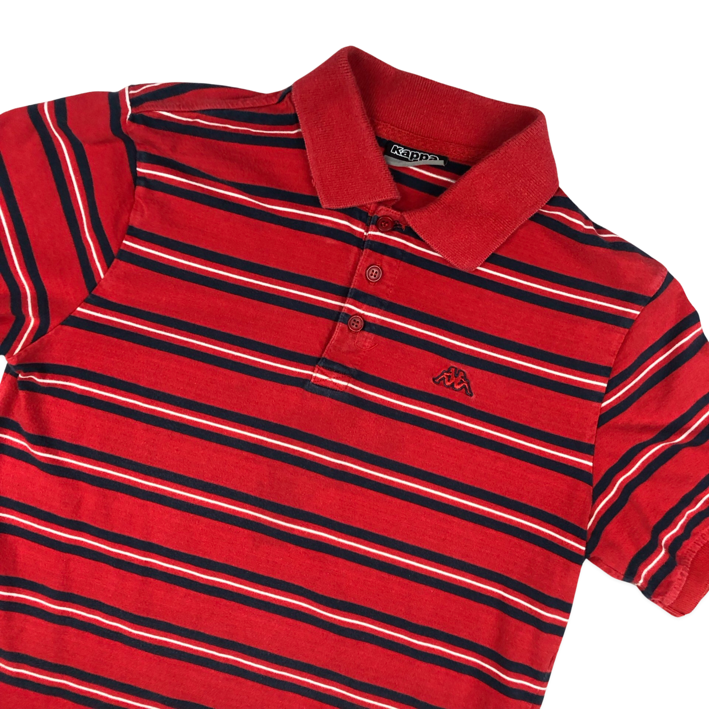 Vintage Kappa Striped Red and Navy Polo Shirt
