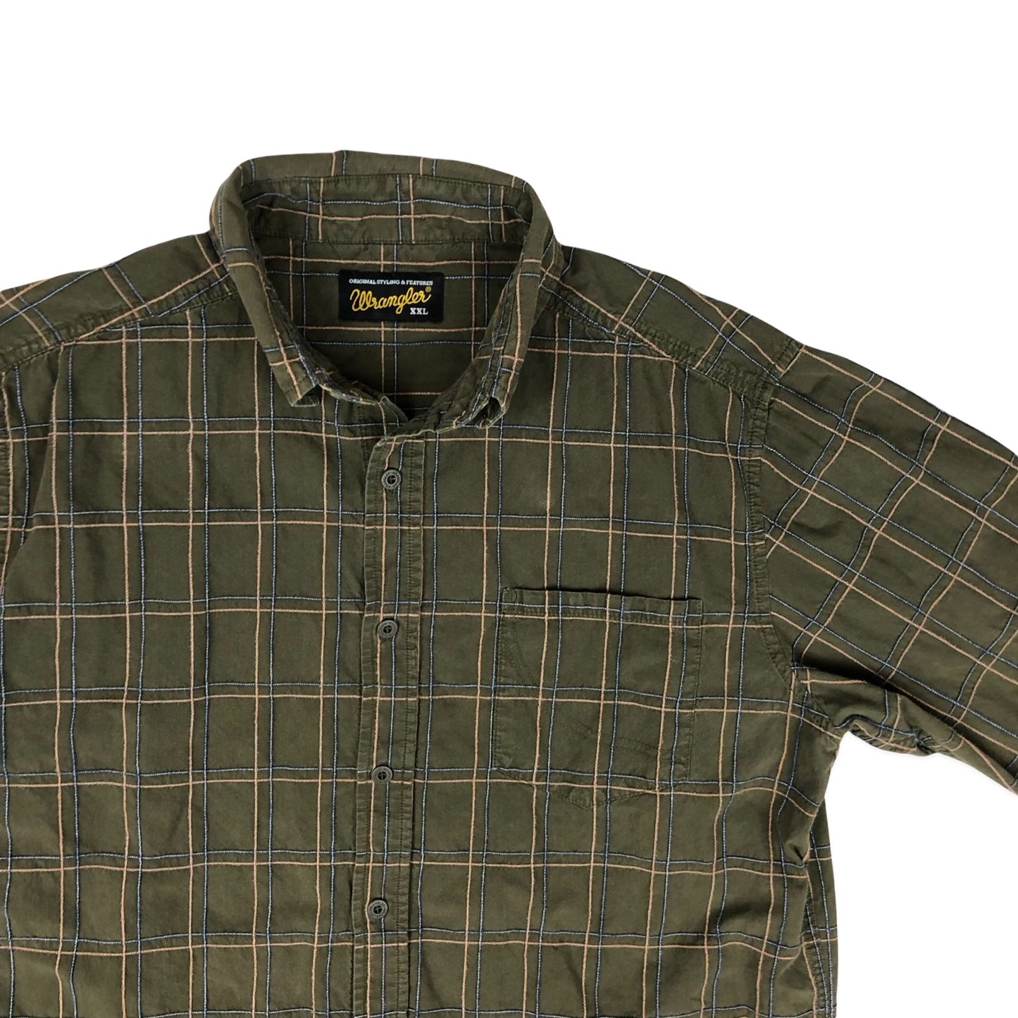 Vintage Wrangler Green Plaid Shirt XL