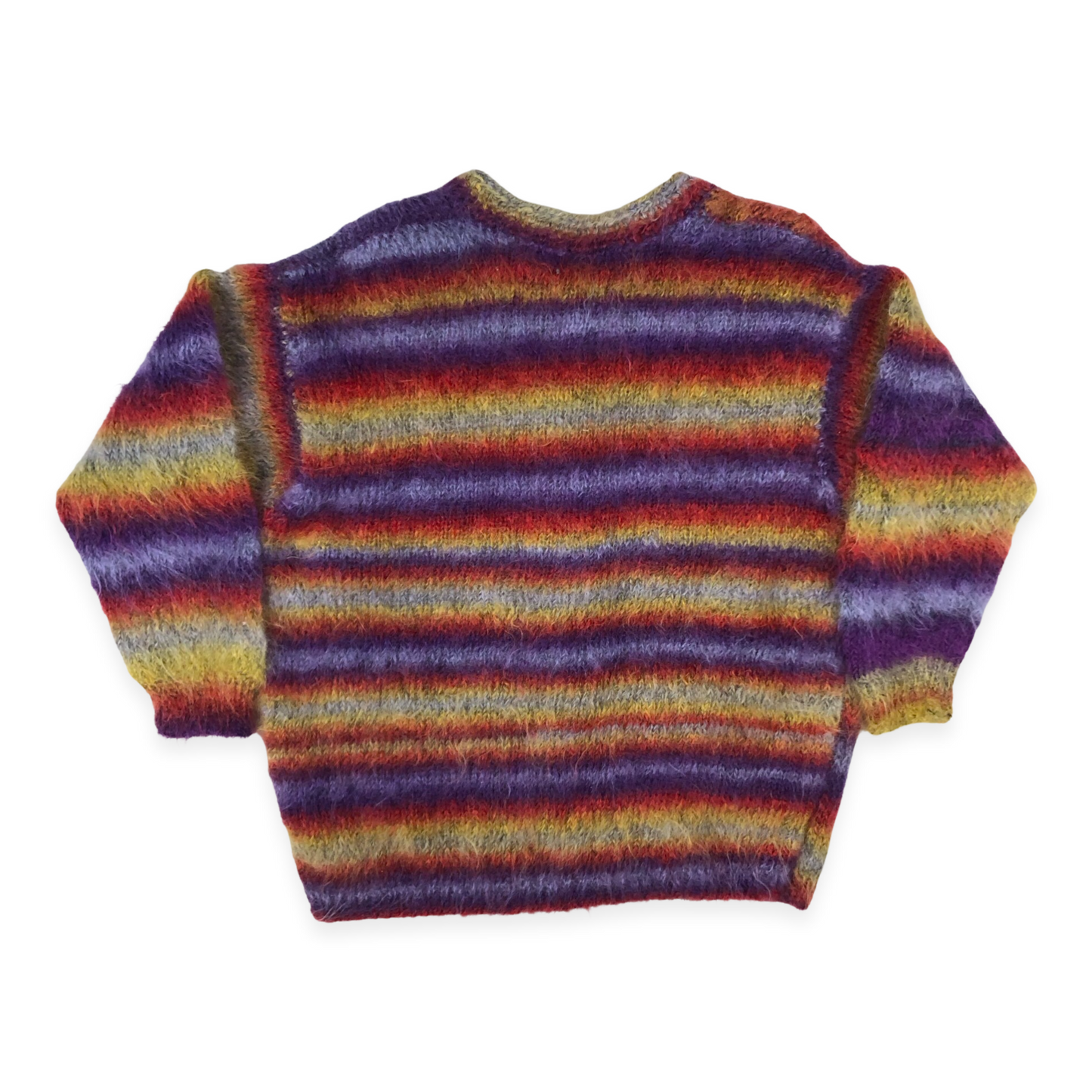 Vintage Multicolour Striped Mohair Cardigan 12 14 16 18