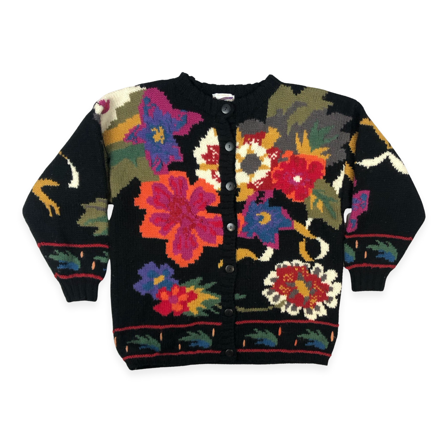 Oversized Vintage Floral Print Knitted Cardigan 18