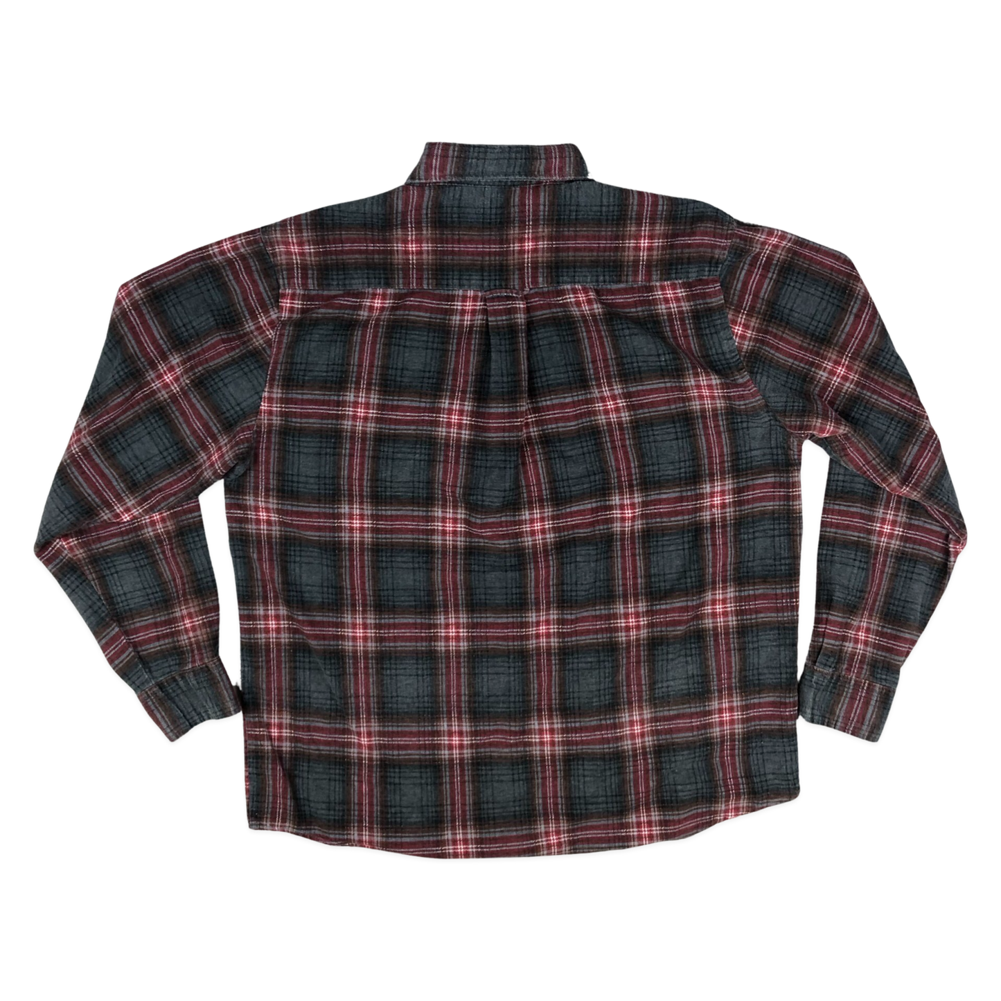 Vintage Red and Grey Plaid Flannel Shirt XL