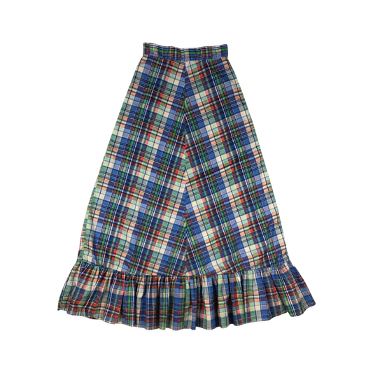Vintage 70s Plaid A-line Skirt 8