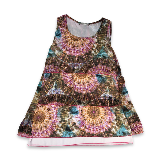 Vintage Y2K Armand Thierry Psychedelic Print Layered Mesh Vest 10