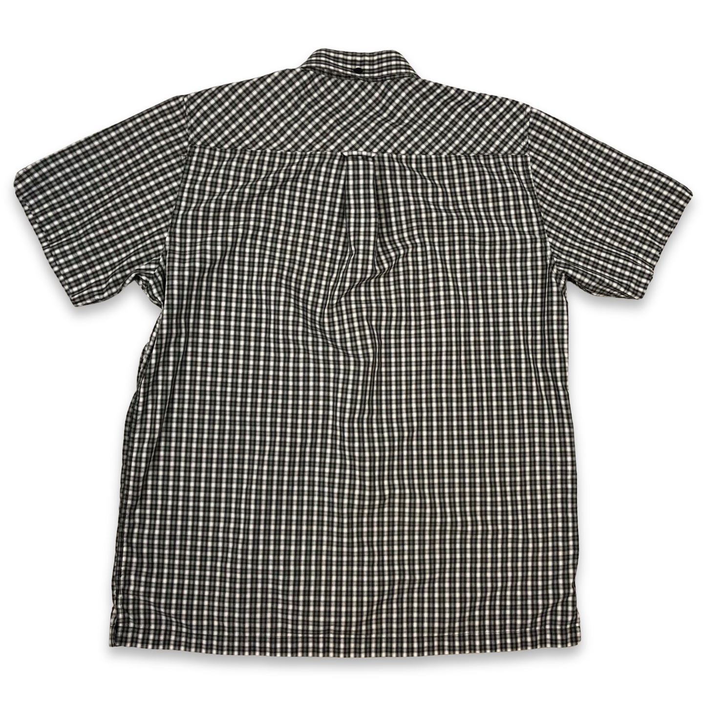 Vintage Ben Sherman Grey and White Plaid Short Sleeved Shirt XL