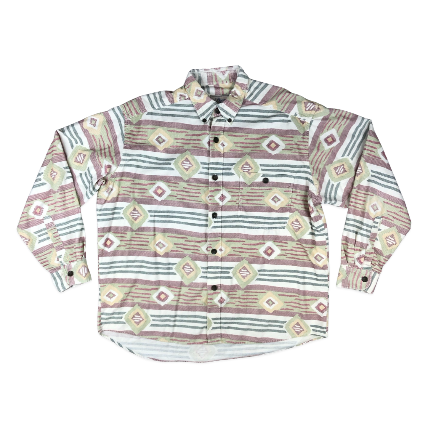 Vintage Aztec Style Pattern Corduroy Shirt XL