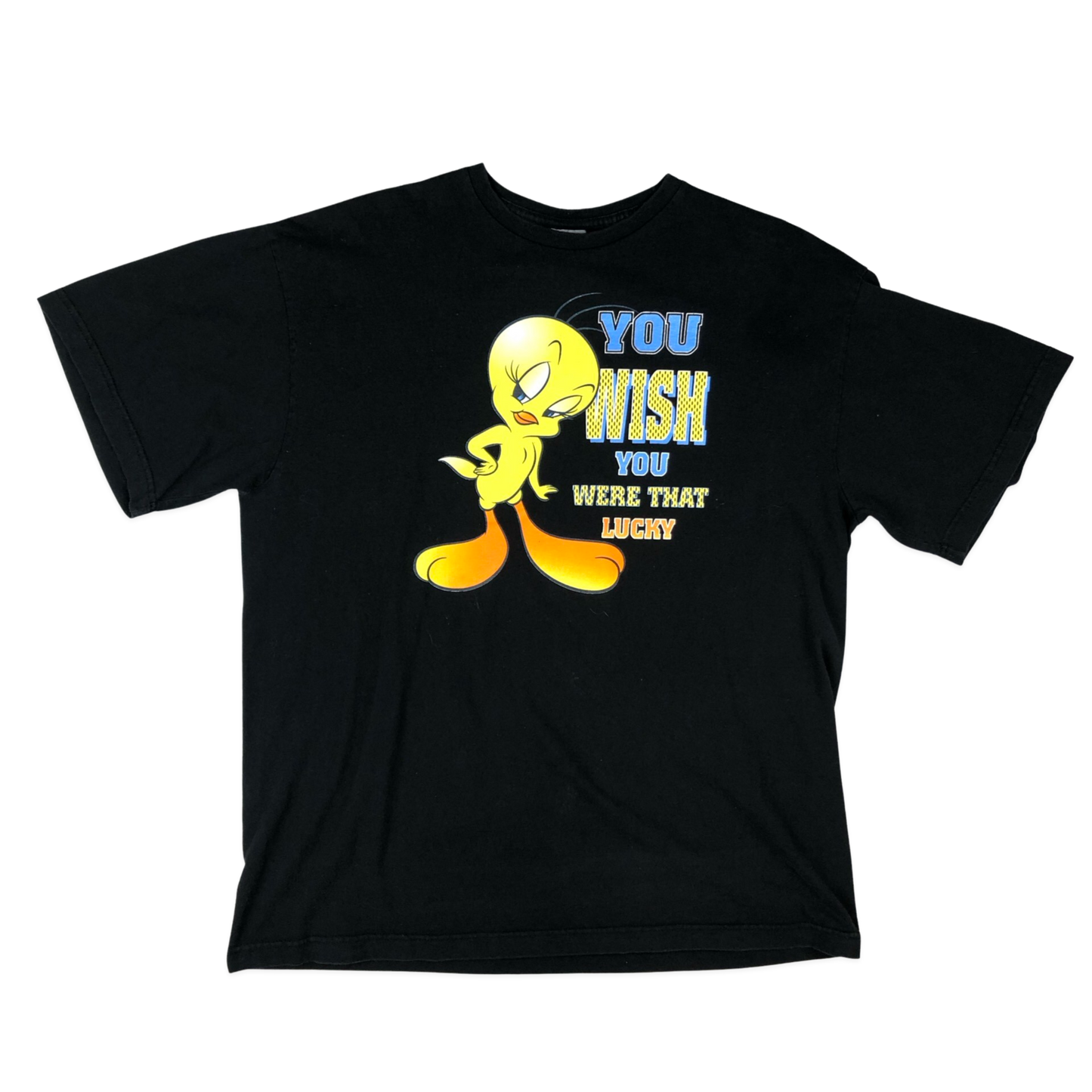 Vintage Black Looney Tunes Tweety Pie Graphic Novelty Tee L