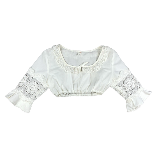 Vintage 70s Cropped White Blouse 10