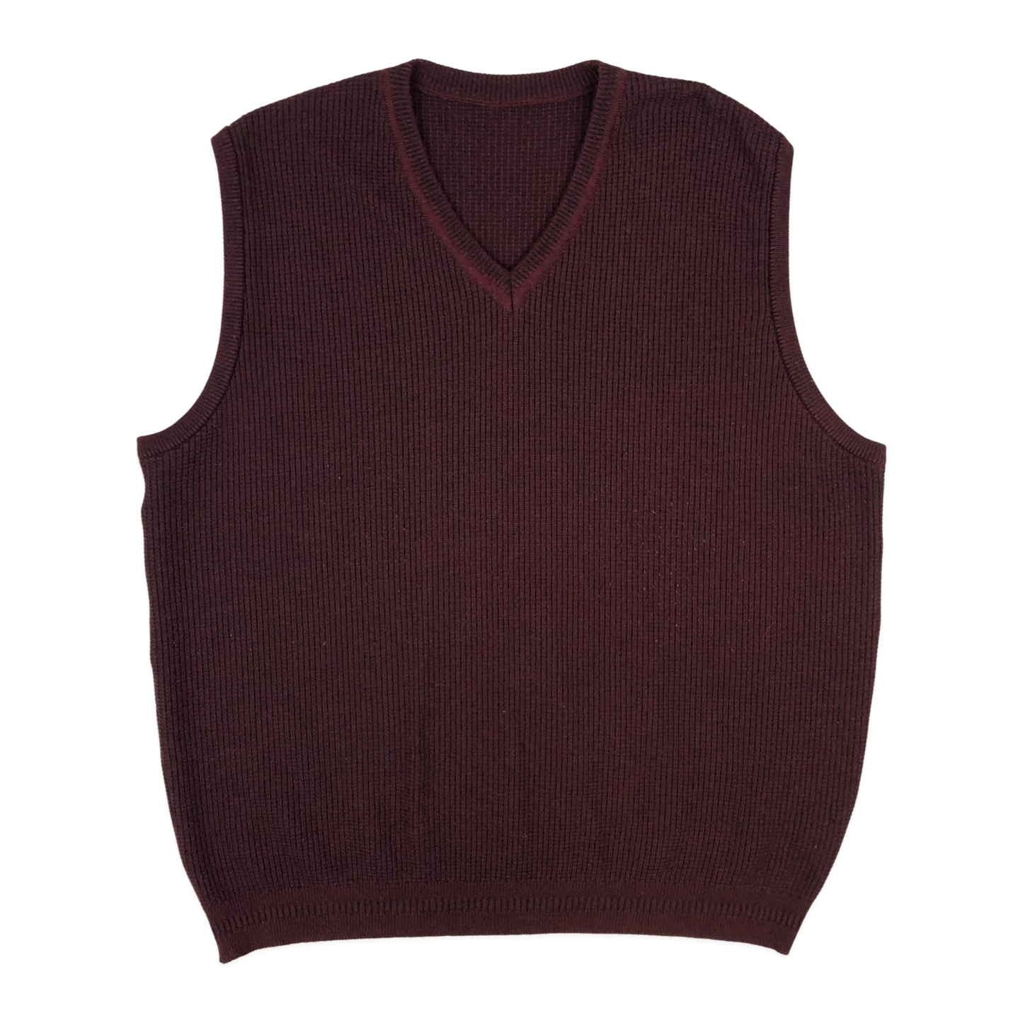Vintage Maroon Waffle Knit Sweater Vest XL