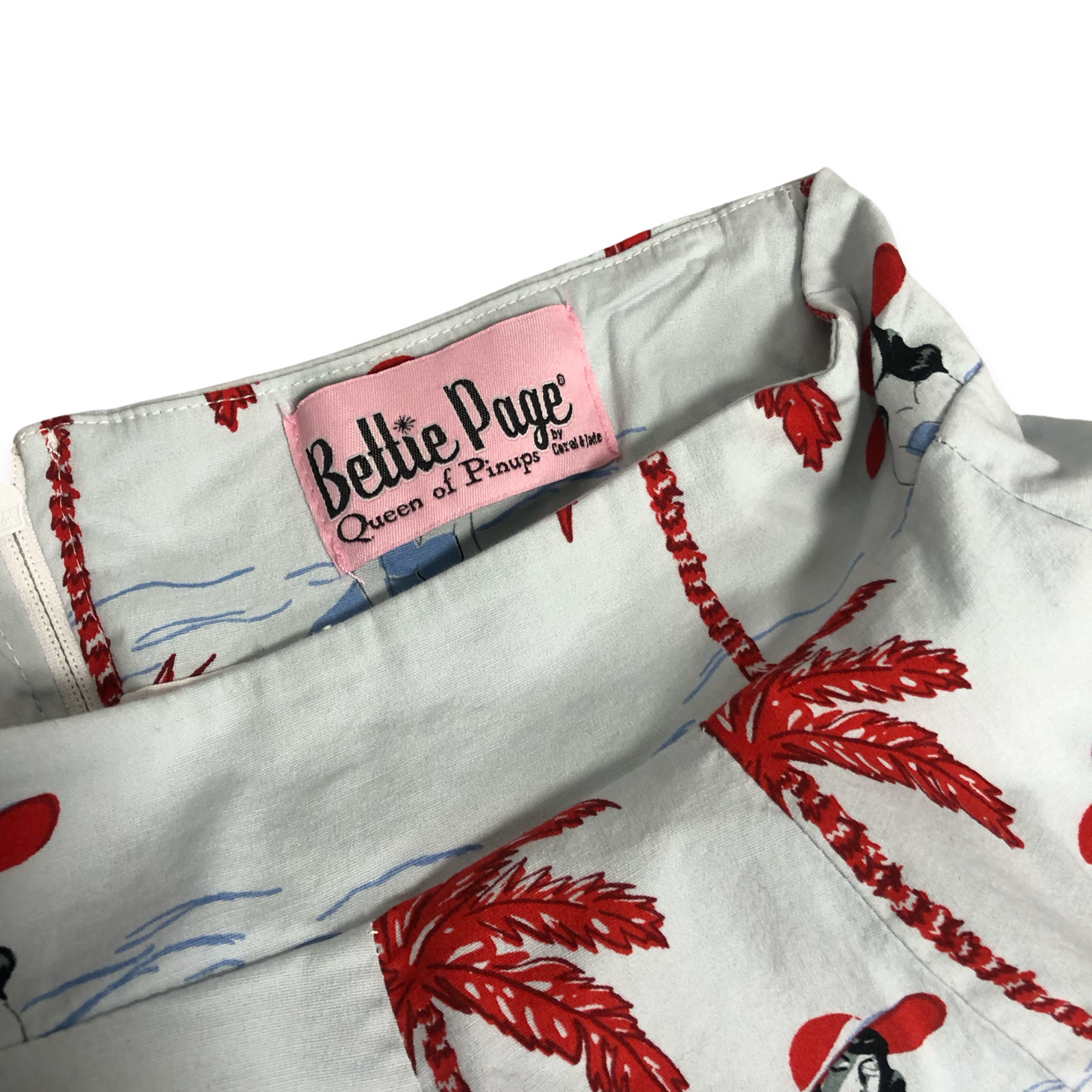 Vintage Bettie Page Full Circle Skirt with 50s Style Print Size 8