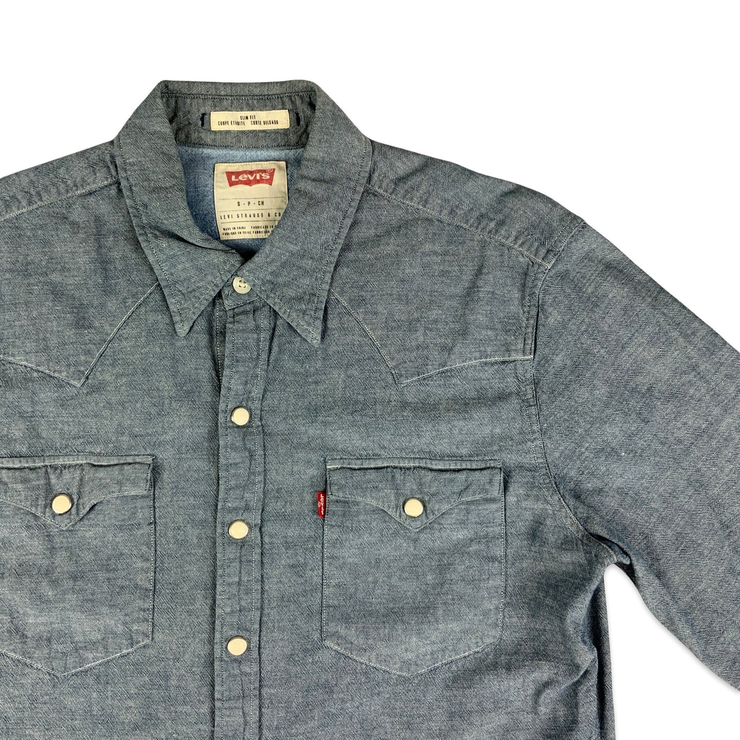 Levi's Grey Chambray Western Style Shirt XS S