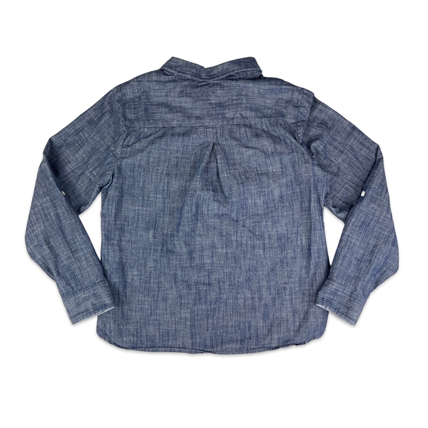 Tommy Hilfiger 1/2-zip Blue Denim Chambray Shirt M L