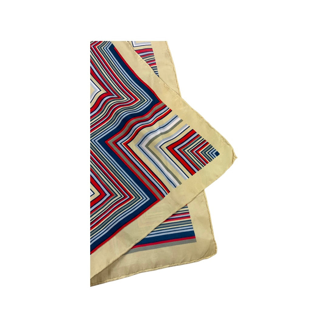Vintage Multicolour Zigzag Silk Scarf