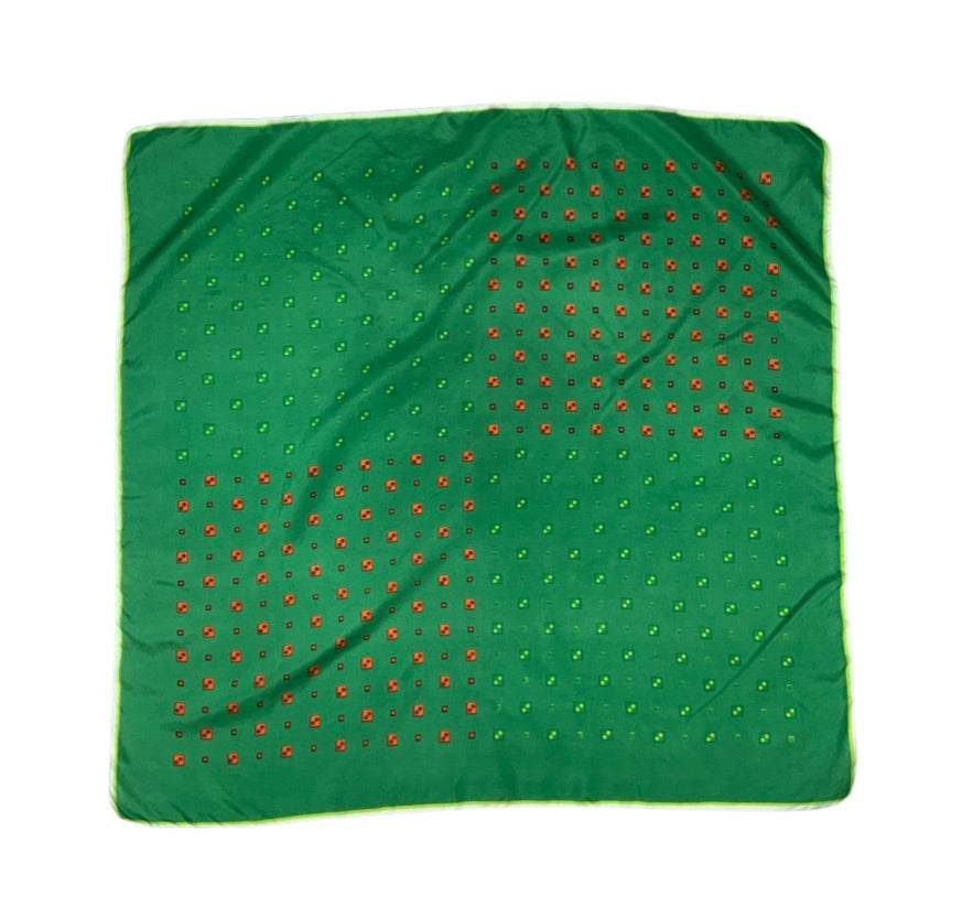 Vintage 60s Green Silk Scarf