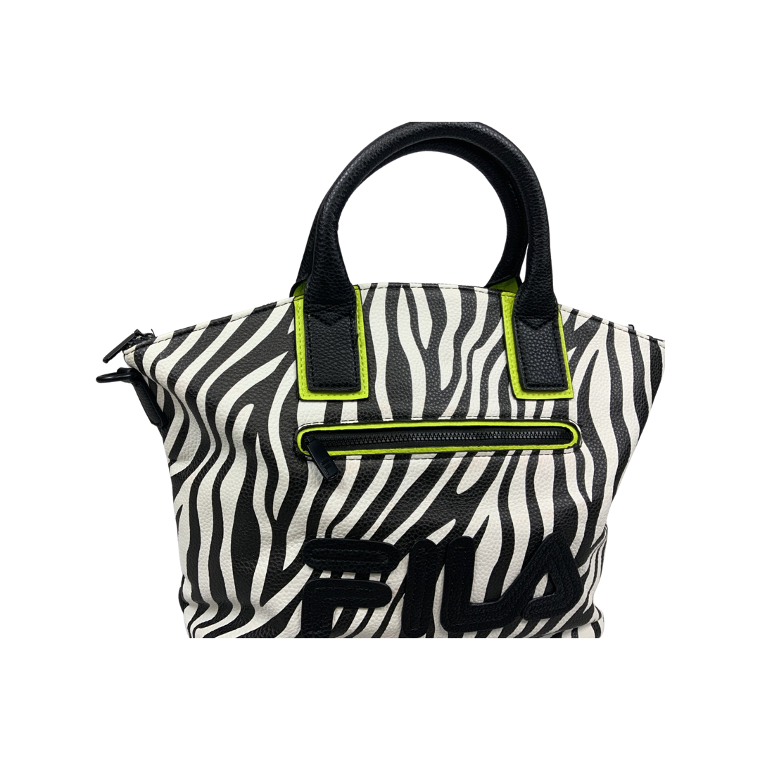 Vintage Black White Zebra Fila Handbag