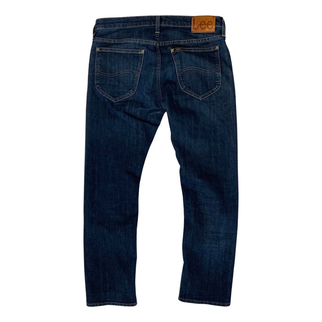 Vintage Lee Dark Blue Stretch Slim Jeans W33L30