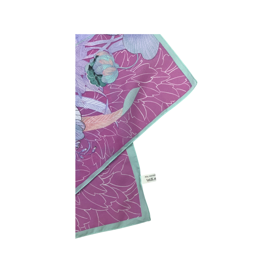Vintage 80s Pastel Coloured Floral Scarf