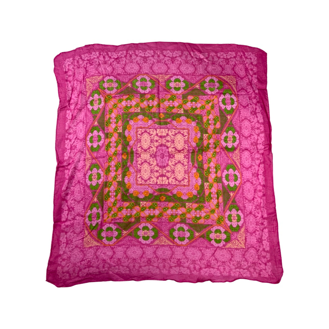 Vintage Sheer Psychedelic Pink Scarf