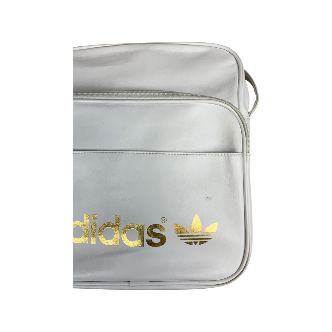 Vintage White Gold Adidas PVC Cross Body Bag