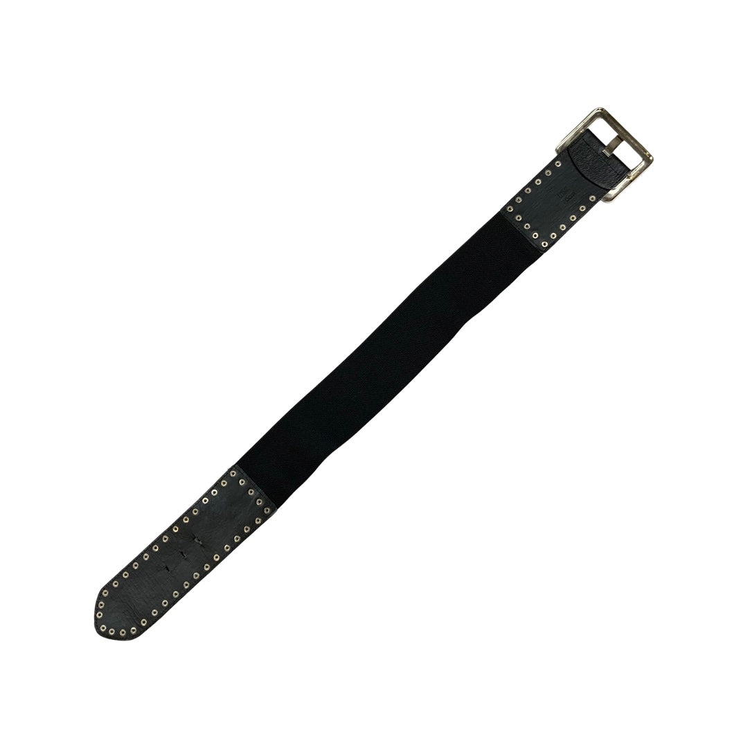 Vintage Black Studded Elastic Belt