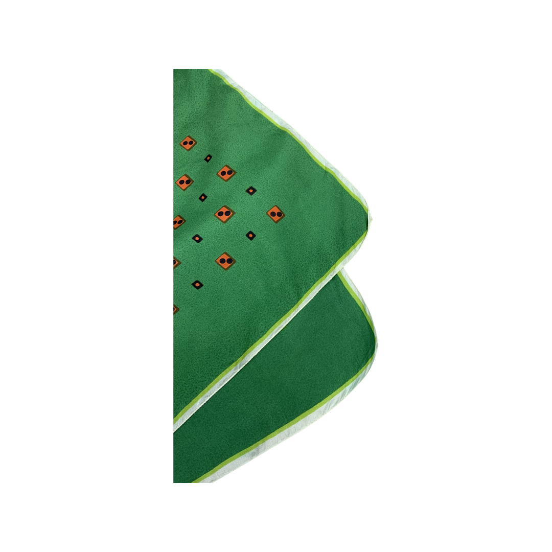 Vintage 60s Green Silk Scarf
