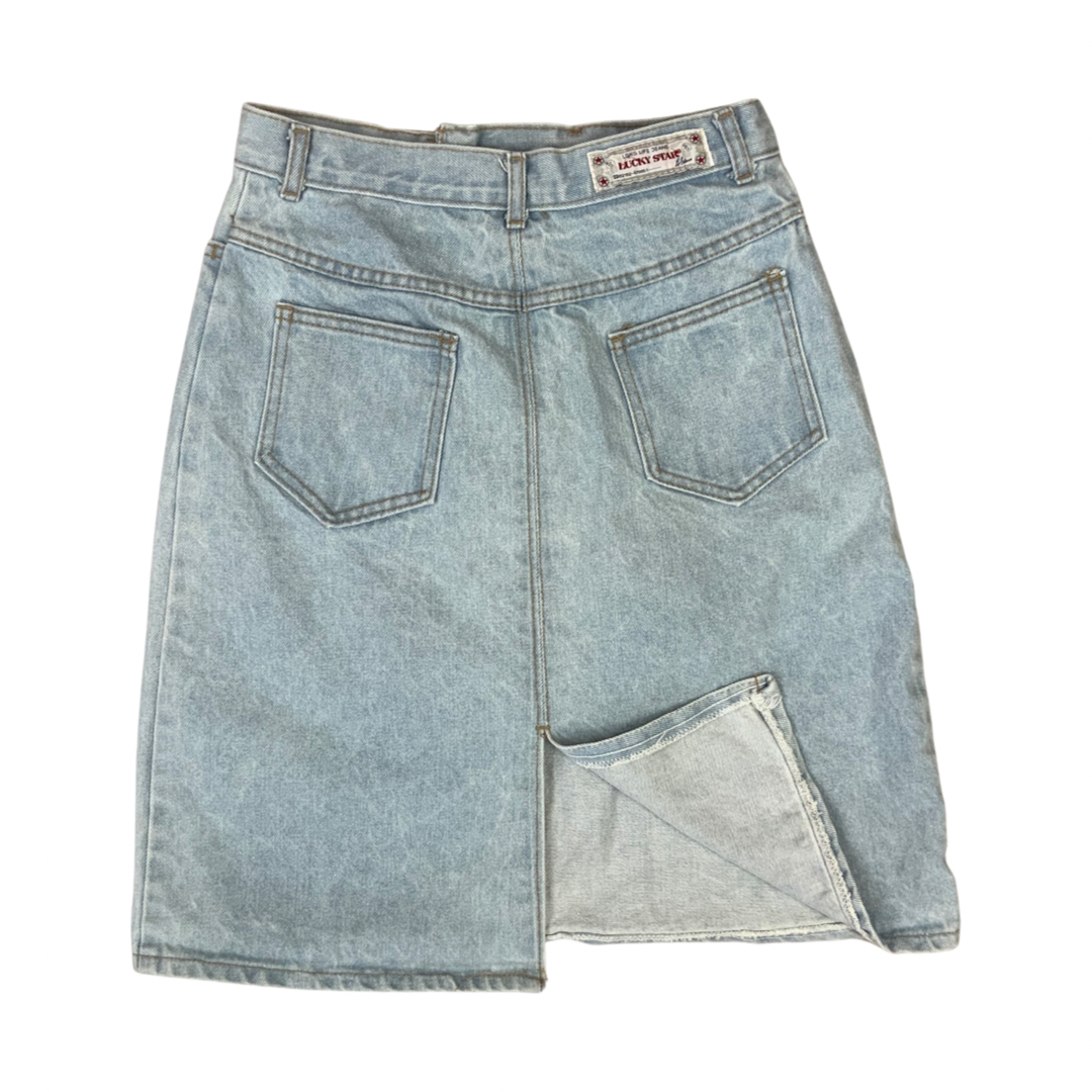 Vintage 90s Denim Skirt Light Blue 10